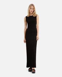 The Kooples FEMME BLACK robe longue en maille noire