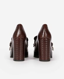 The Kooples FEMME BROWN mocassins à talons en cuir marrons