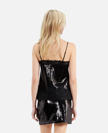 The Kooples FEMME BLACK caraco à sequins et dentelle noir