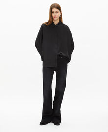 The Kooples FEMME BLACK chemise ample en soie lavée noire