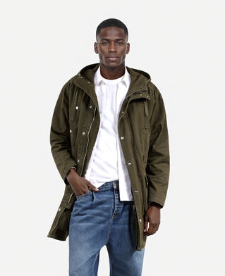 The Kooples HOMME KAKI parka à capuche kaki