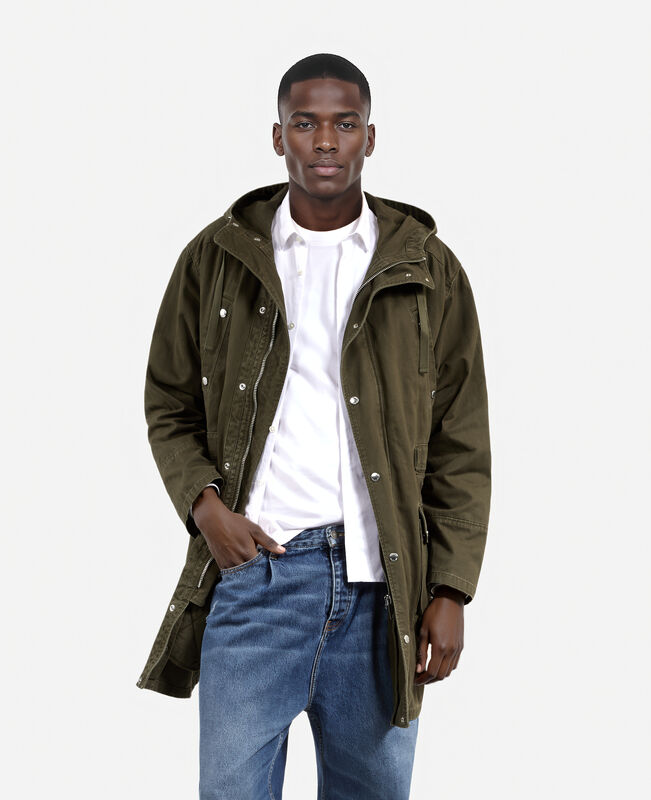The Kooples HOMME KAKI parka à capuche kaki