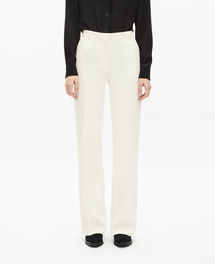 The Kooples WOMEN ECRU ecru straight-cut crepe tailored pants