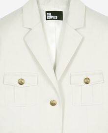 The Kooples FEMME BEIGE robe courte style officier en lin écrue