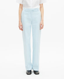 The Kooples FEMME LIGHT BLUE pantalon costume en coton bleu