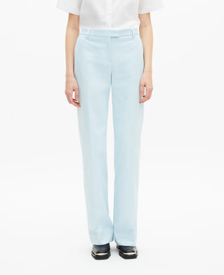 The Kooples FEMME LIGHT BLUE pantalon costume en coton bleu