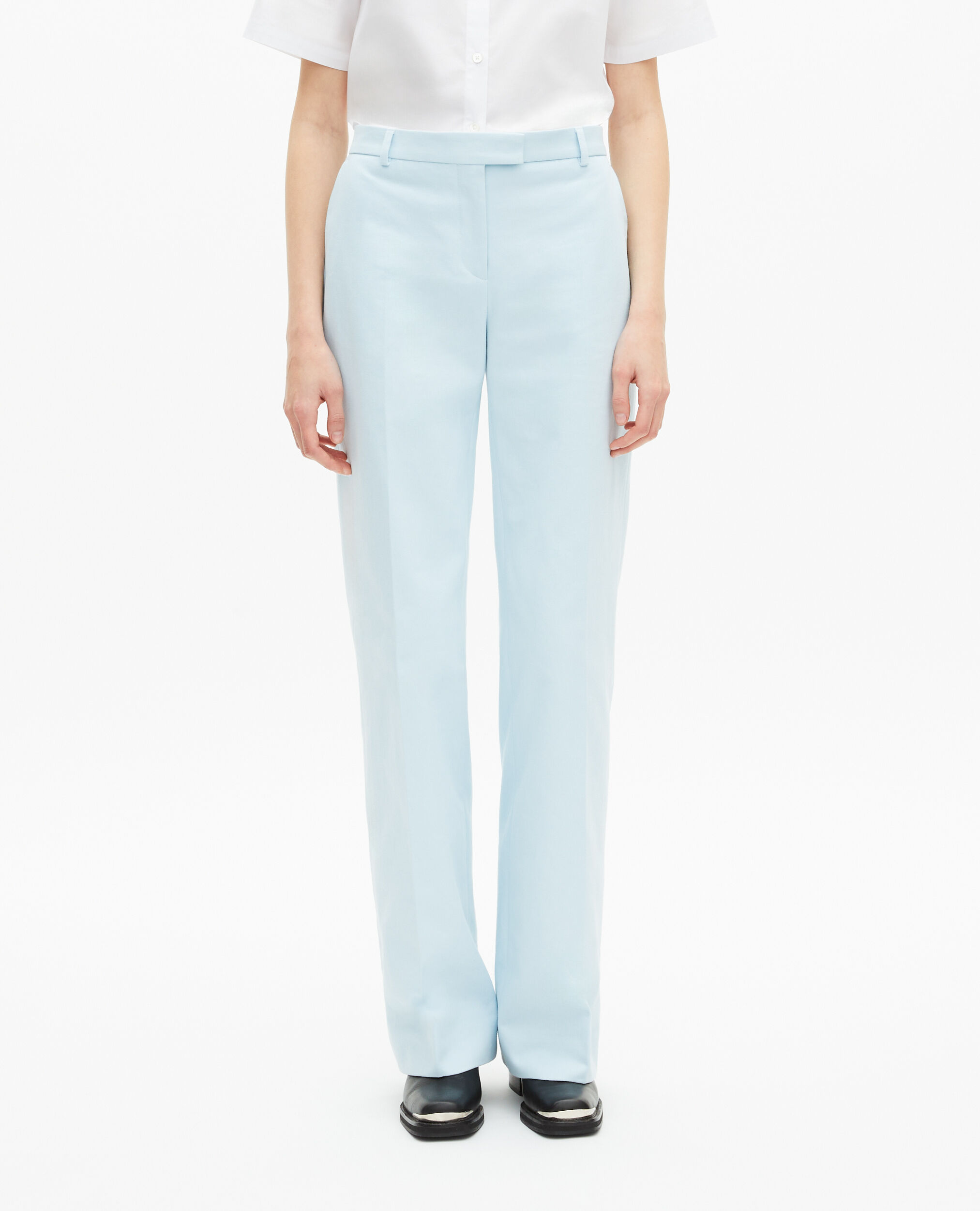 Pantalon costume en coton bleu, LIGHT BLUE, hi-res image number null