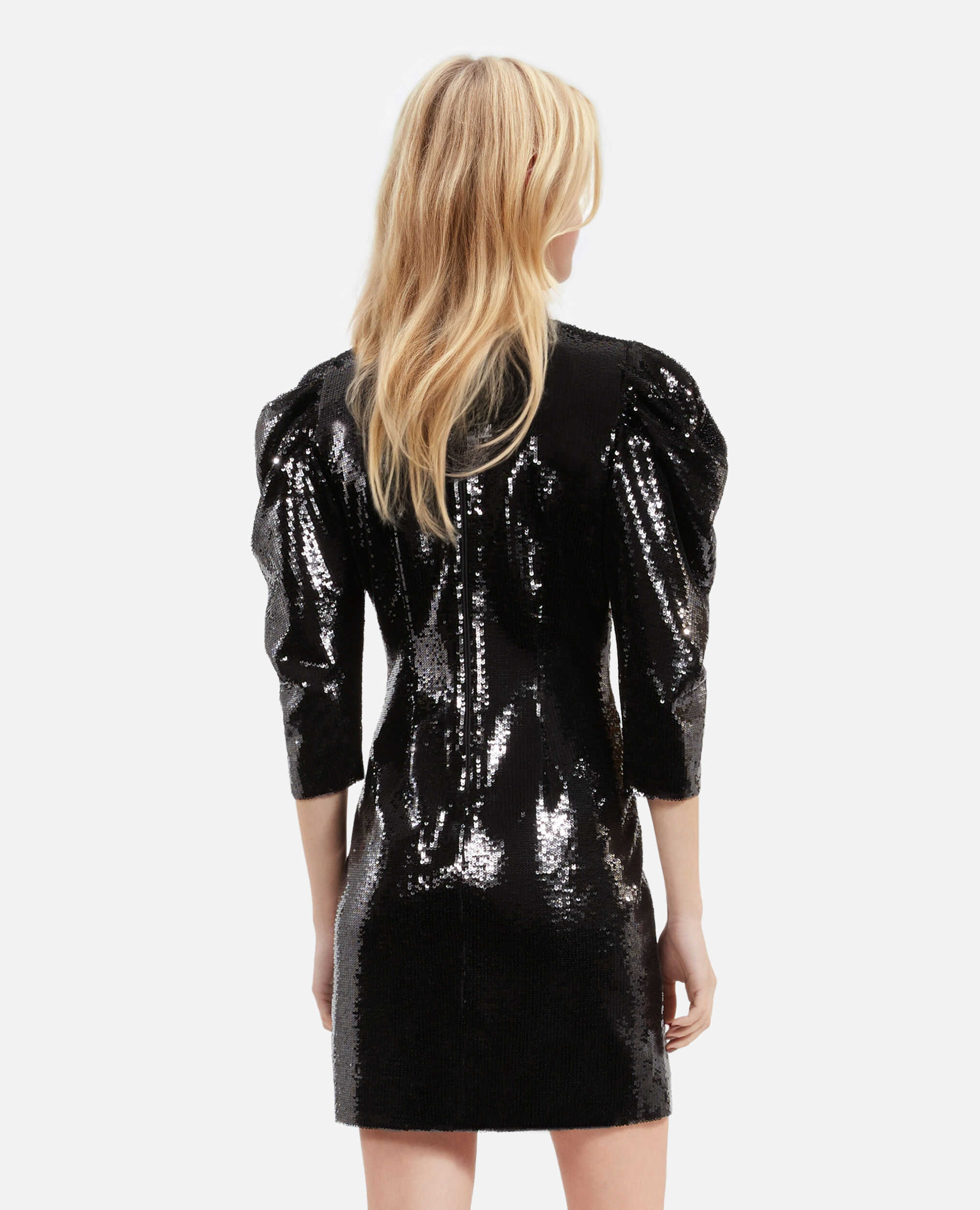 Robe courte à sequins noire, BLACK STONE, hi-res image number null