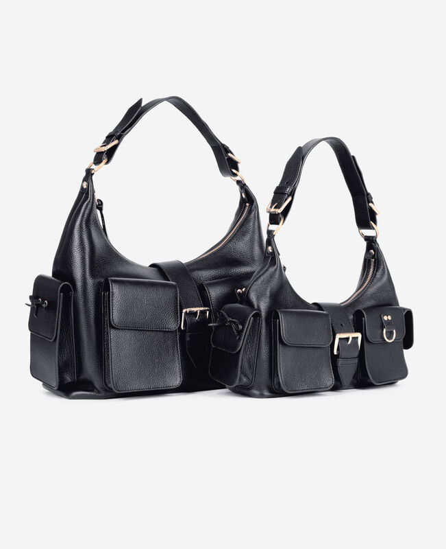 The Kooples FEMME BLACK sac amelia en cuir grainé noir