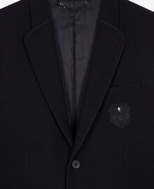 The Kooples HOMME BLACK veste droite en laine piquée noire