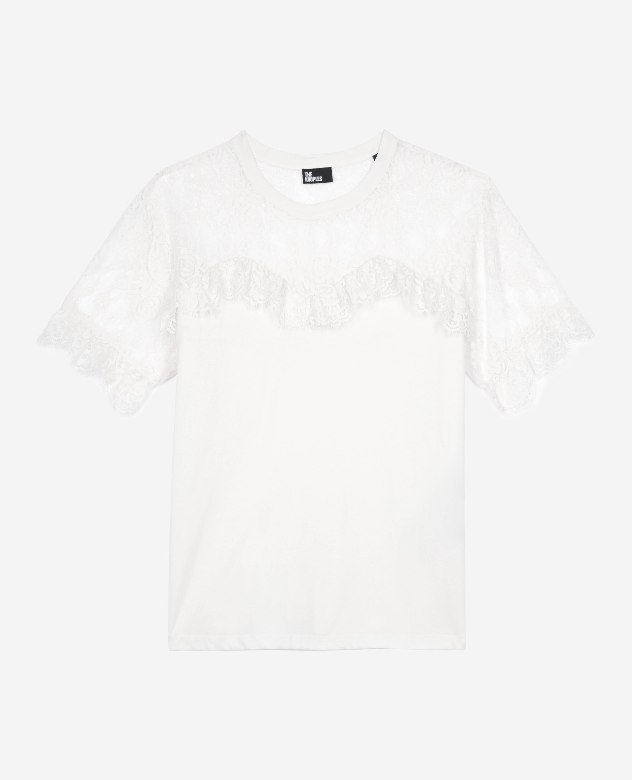 T-shirt avec dentelle écru, ECRU, hi-res image number null