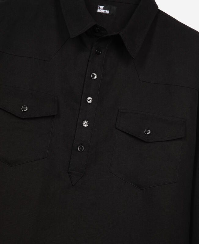 The Kooples HOMME BLACK chemise style polo noire