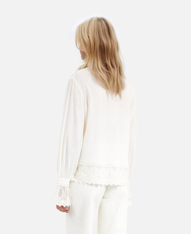 The Kooples FEMME ECRU blouse avec guipure écrue