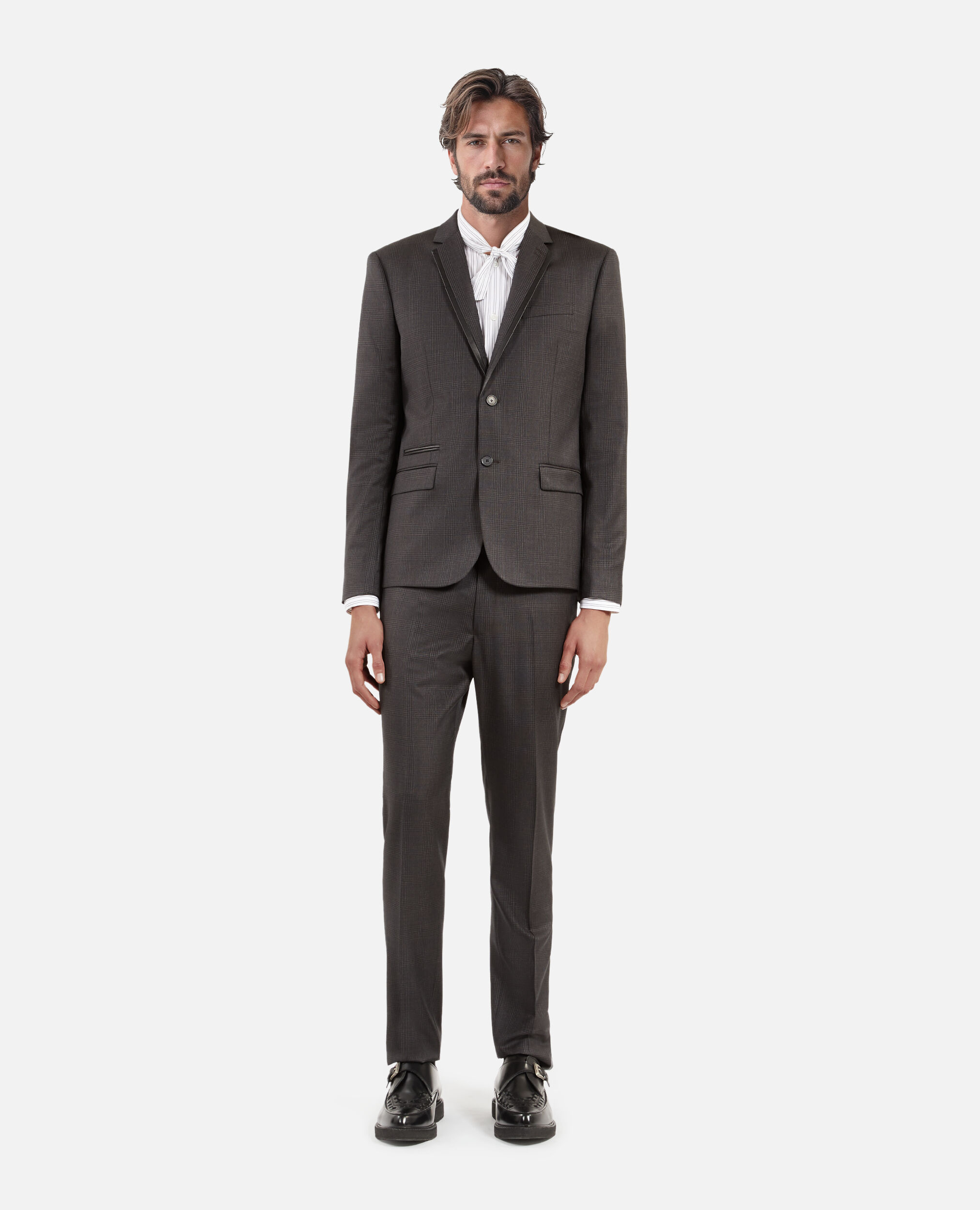 Veste de costume en laine prince de Galles grise, DARK GREY, hi-res image number null