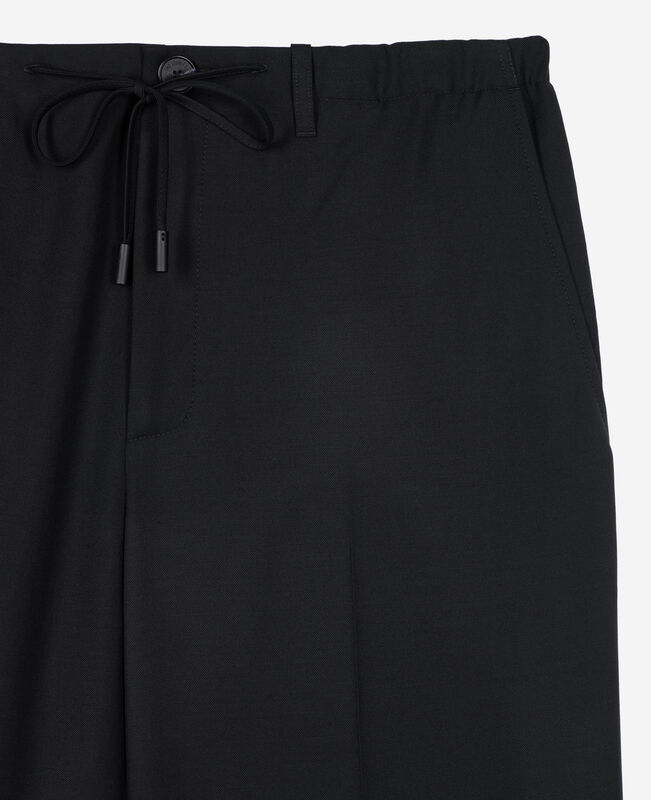 The Kooples HOMME BLACK pantalon droit en laine noir