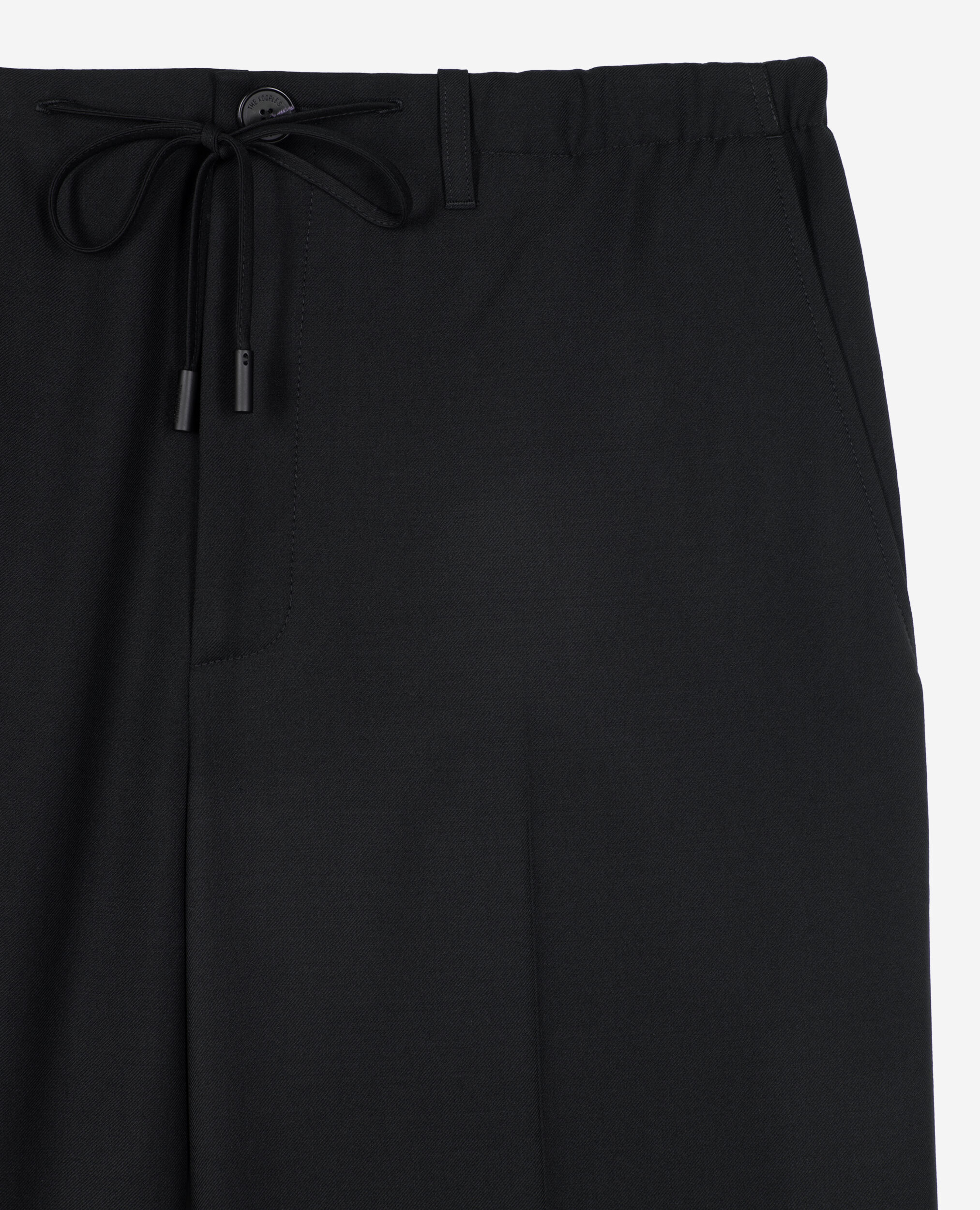 Pantalon droit en laine noir, BLACK, hi-res image number null