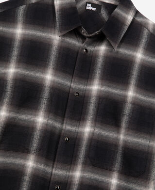 The Kooples HOMME BLACK GREY WHITE chemise à carreaux noire