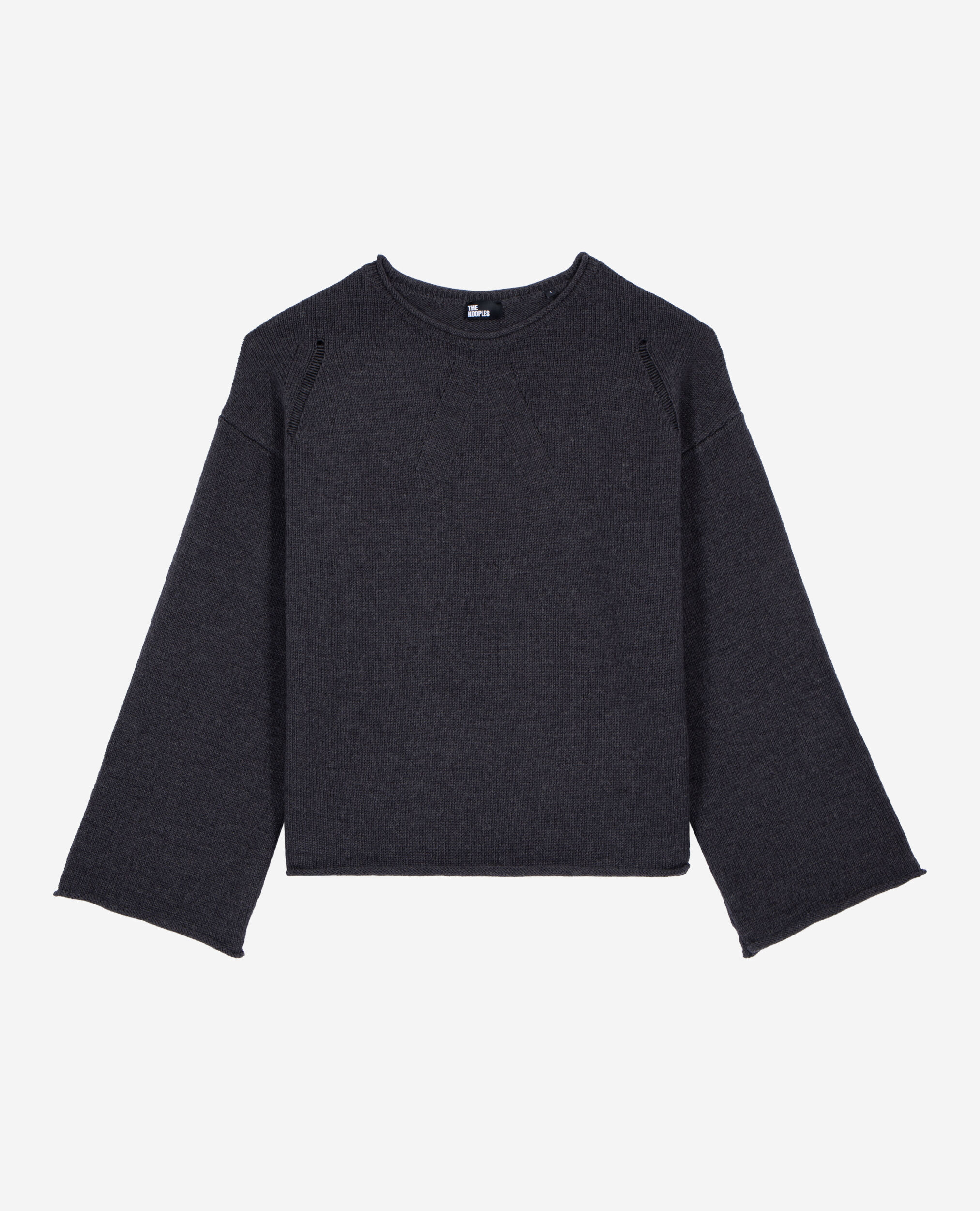 Pull en laine mérinos gris, DARK GREY, hi-res image number null