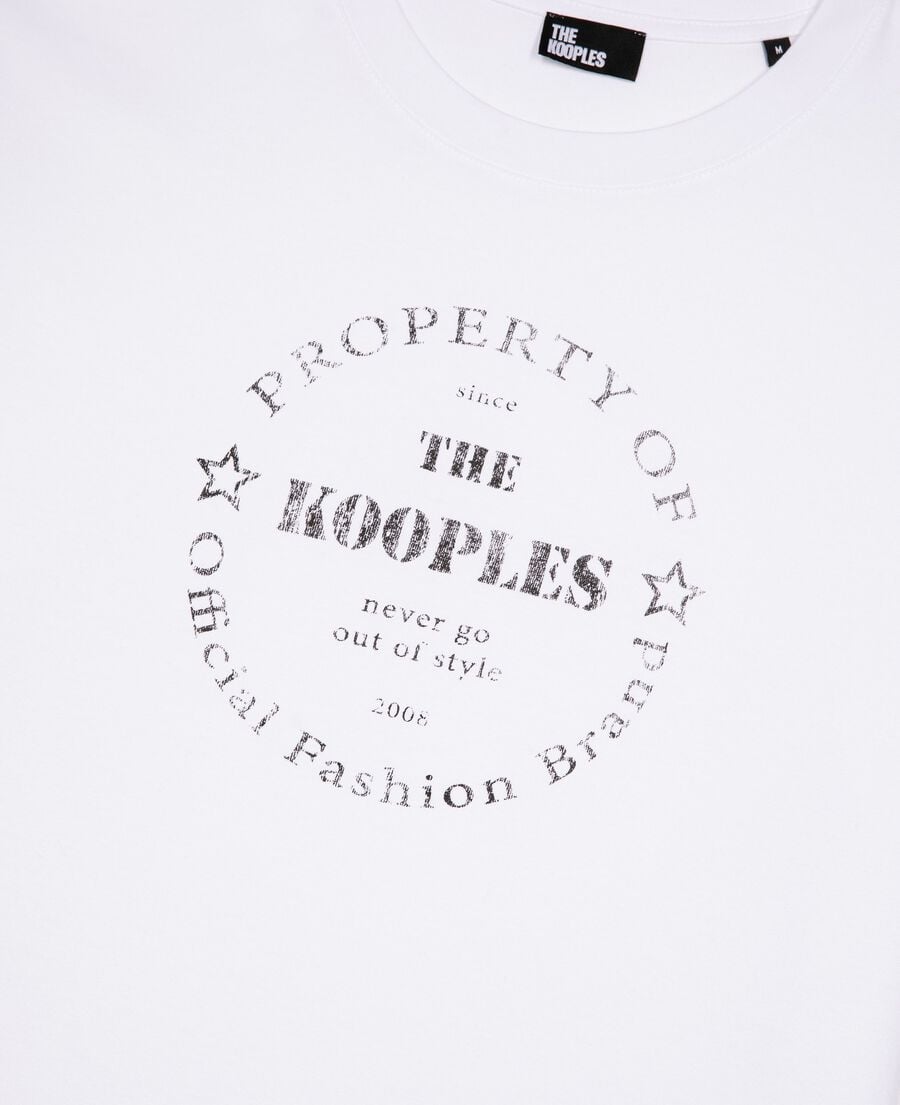The Kooples HOMME WHITE t-shirt avec sérigraphie blanc