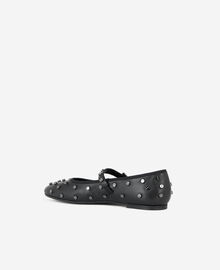 The Kooples FEMME BLACK ballerines en cuir noir avec clous