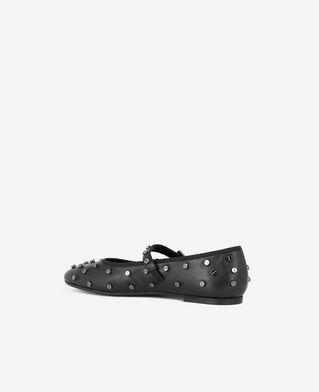 The Kooples FEMME BLACK ballerines en cuir noir avec clous