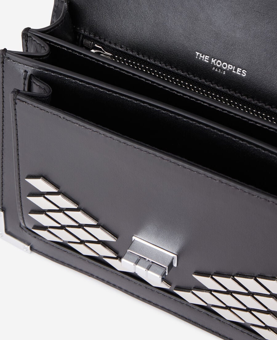 The Kooples DAMEN BLACK tasche emily small aus schwarzem leder mit nieten