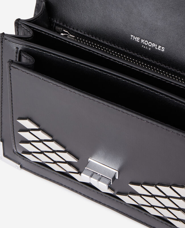 The Kooples FEMME BLACK sac emily small en cuir noir avec clous 
