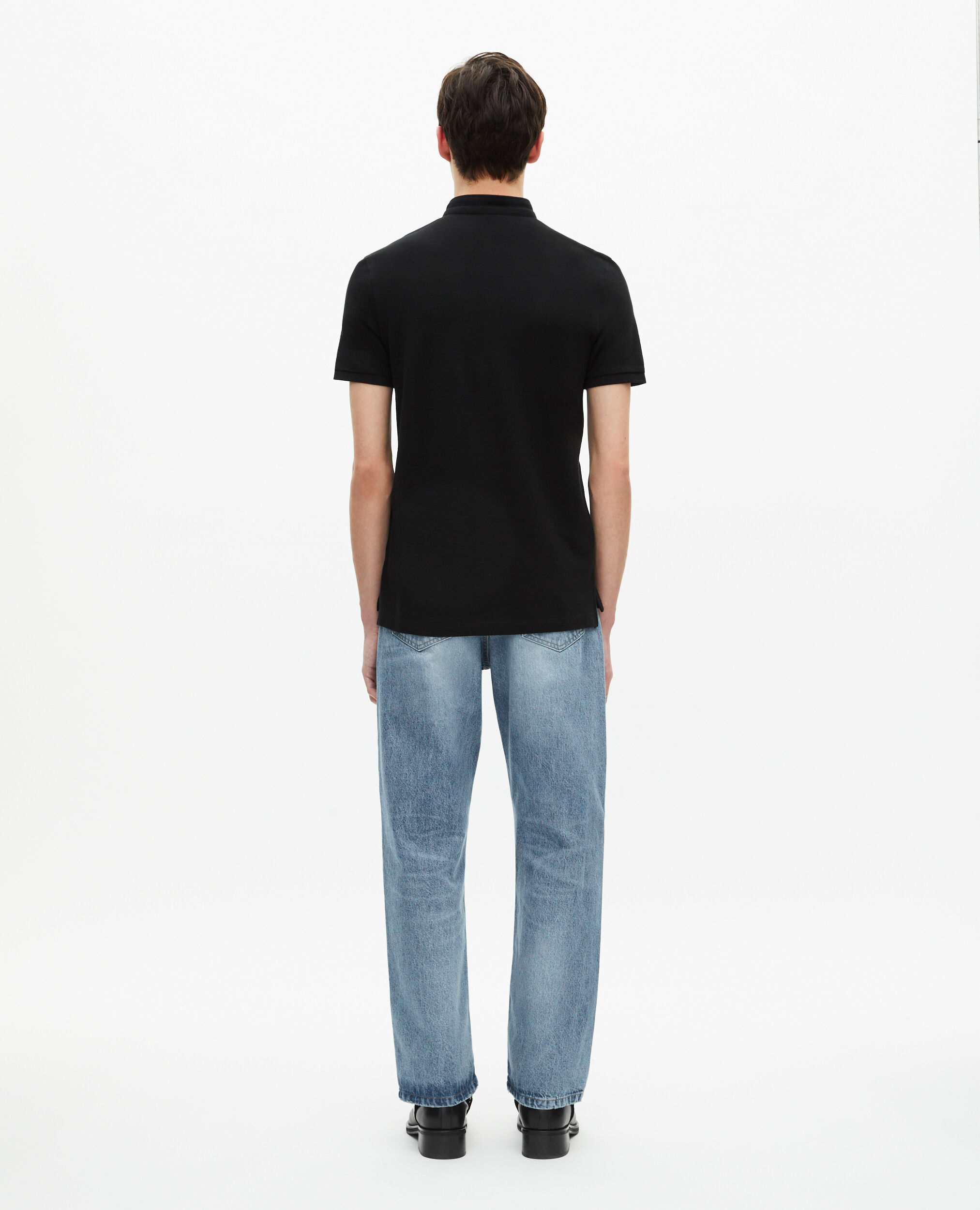 Polo en coton noir, BLACK, hi-res image number null