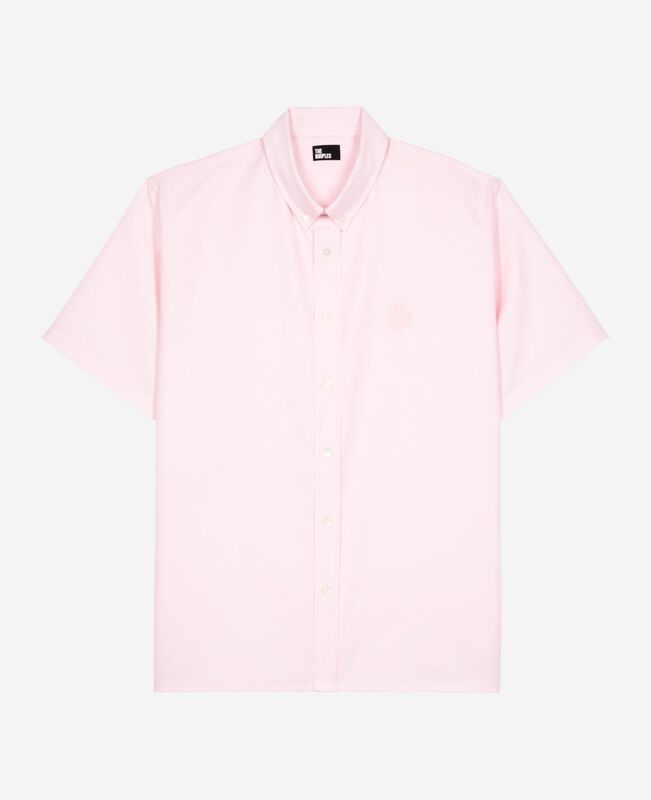The Kooples HOMME PALE PINK chemise manches courtes avec blason rose