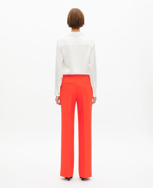 The Kooples FEMME ORANGE pantalon tailleur orange en crêpe