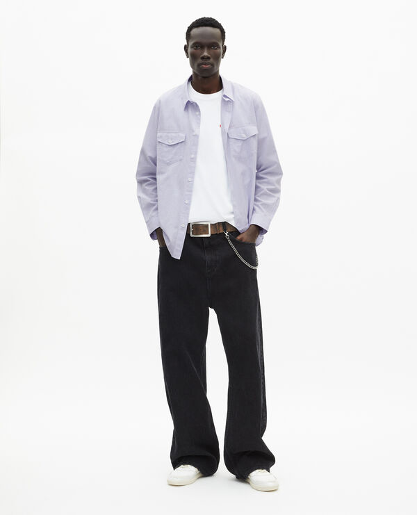 The Kooples HOMME BLUE WHITE chemise à rayures bleue 