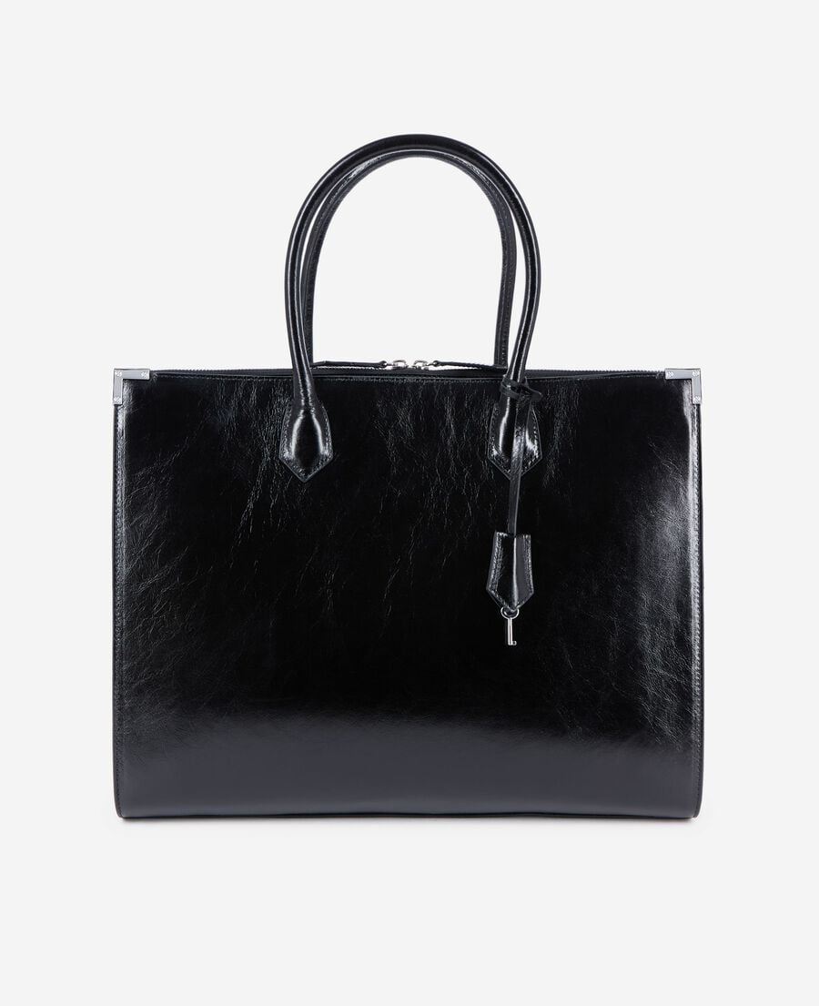 The Kooples DAMEN BLACK ming xl-tasche aus schwarzem leder