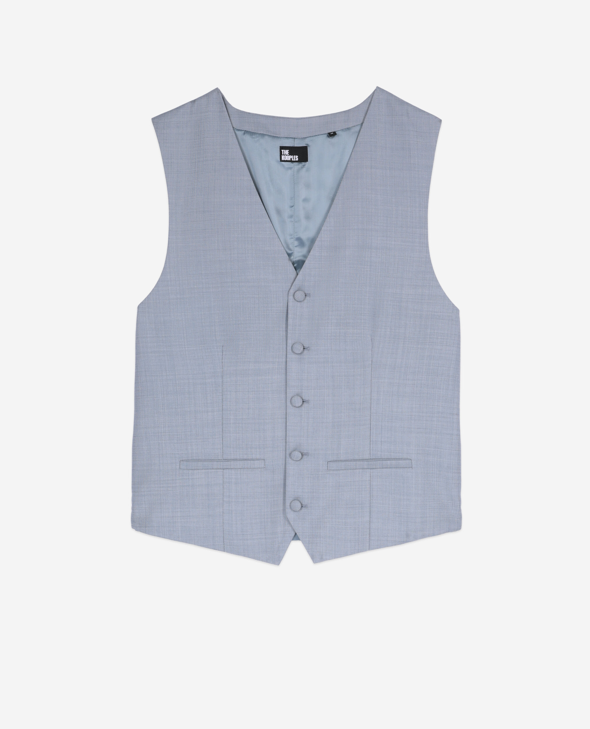 Gilet de costume en laine coupe ajustée bleu clair, BLUE, hi-res image number null