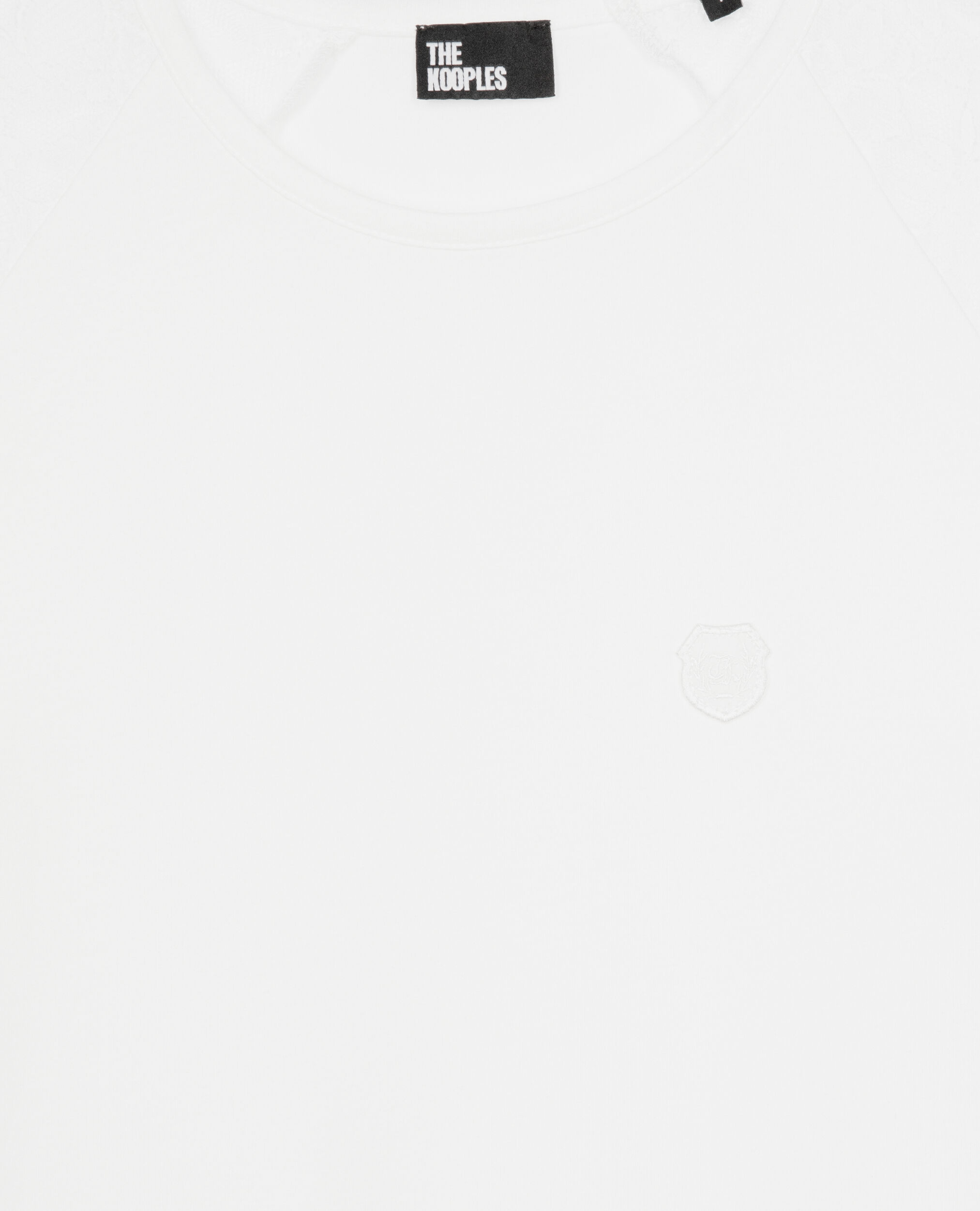 T-shirt avec manches en dentelle blanc, ECRU, hi-res image number null