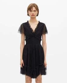 The Kooples FEMME BLACK robe courte en tulle noire