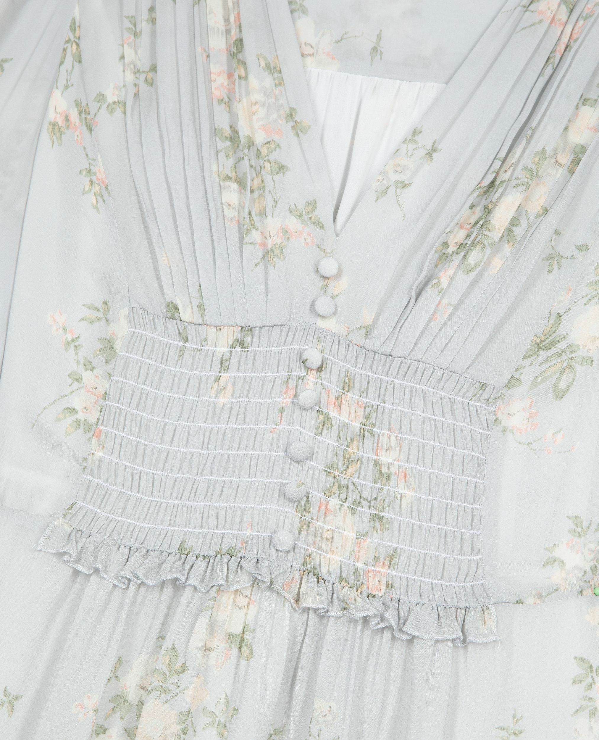 Robe courte imprimé fleuri bleue, BLUE, hi-res image number null