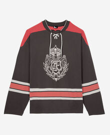 The Kooples HOMME BLACK WASHED sweatshirt avec blason noir