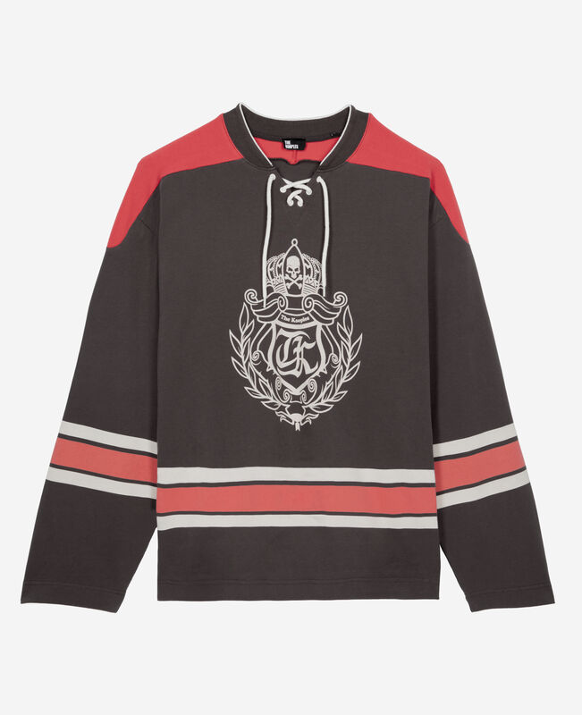 The Kooples HOMME BLACK WASHED sweatshirt avec blason noir