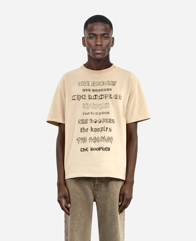 The Kooples HOMME BEIGE TAUPE t-shirt avec sérigraphie beige
