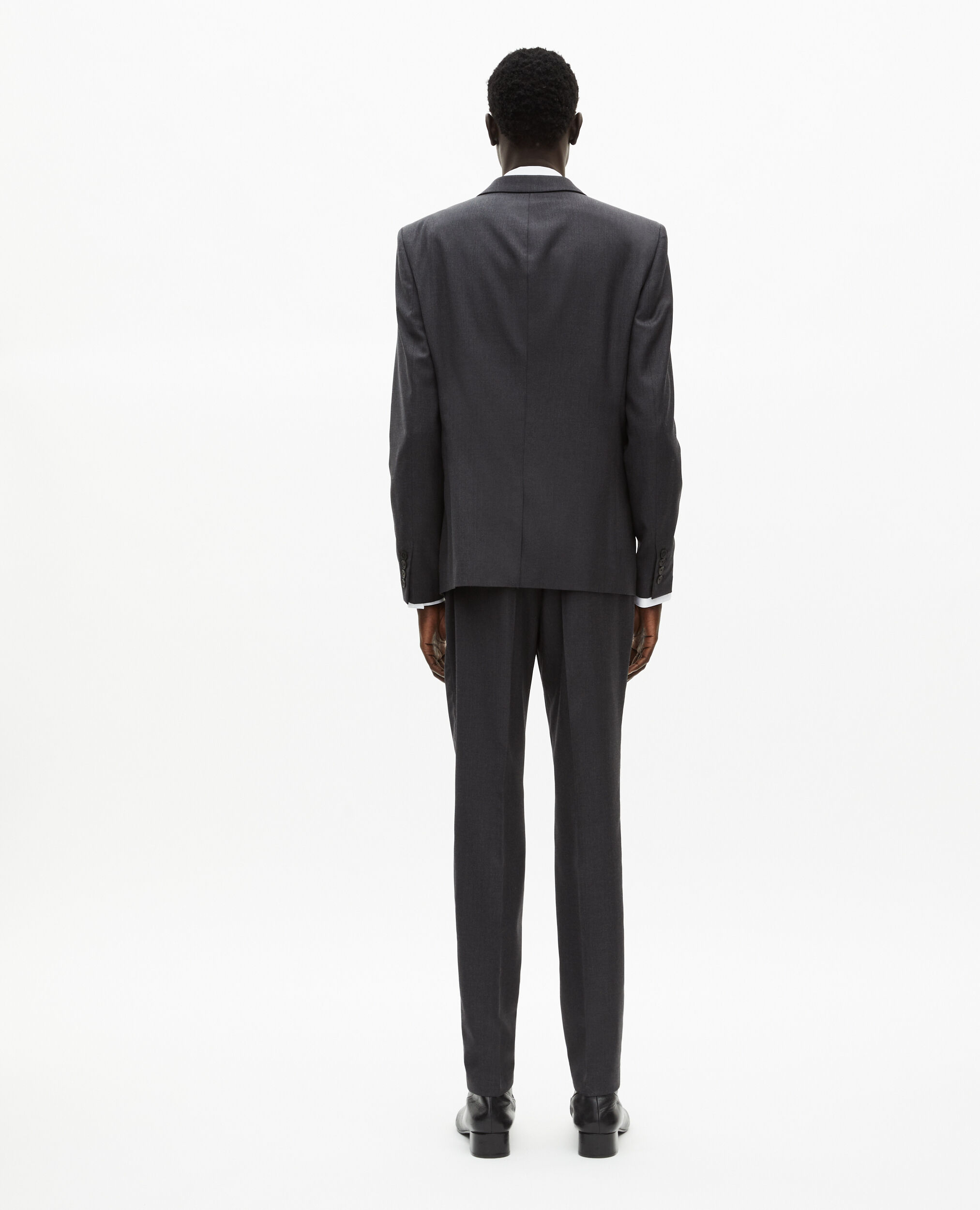 Veste de costume en laine coupe ajustée noire, GREY, hi-res image number null