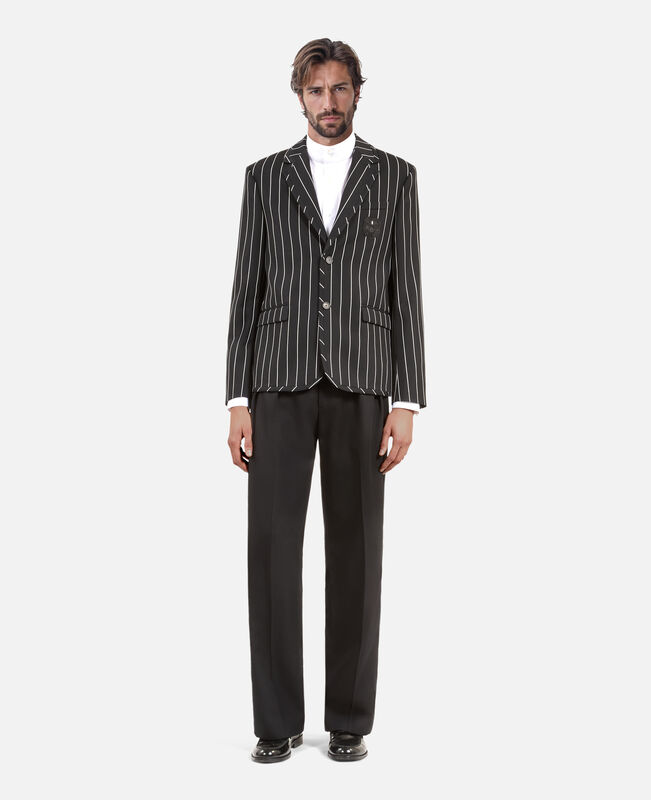 The Kooples HOMME BLACK WHITE veste à rayures noire