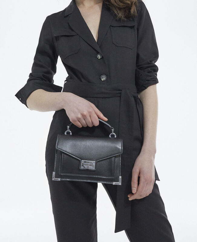 The Kooples FEMME BLACK STONE sac emily small en cuir noir