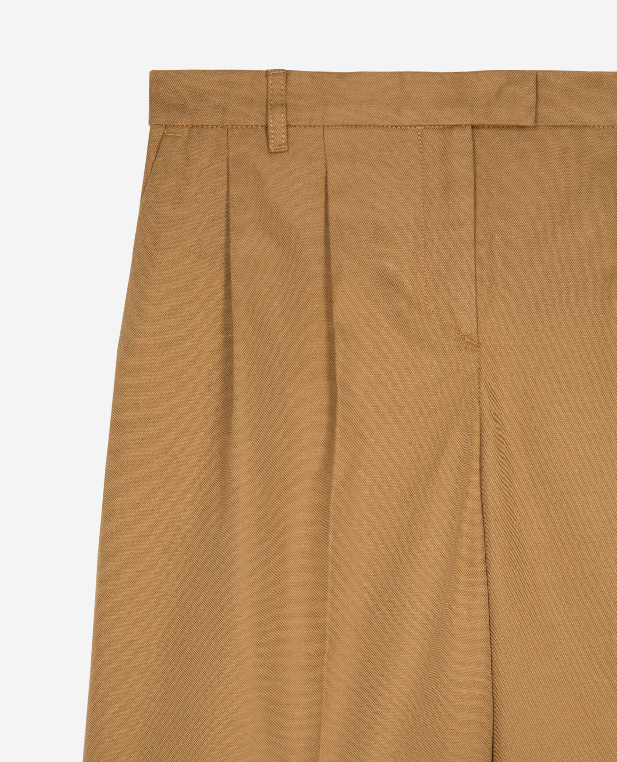 Bermuda en coton et lin camel, BROWN, hi-res image number null