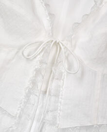 The Kooples FEMME ECRU top sans manches avec dentelle écru