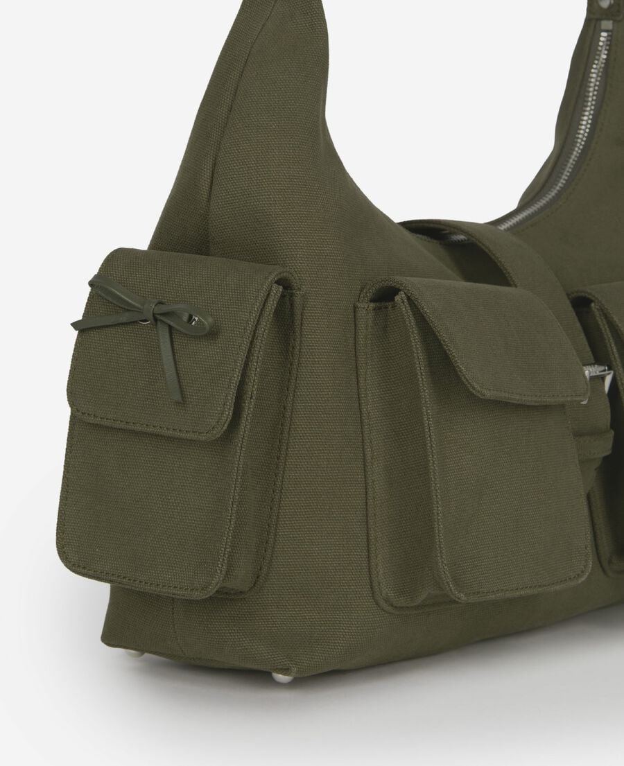 The Kooples DAMEN KAKI amelia xl-tasche aus khakifarbenem canvas