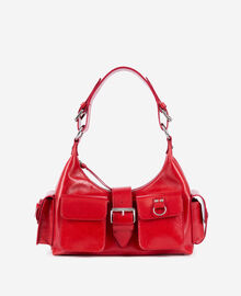 The Kooples FEMME RED sac amelia en cuir craquelé rouge