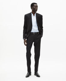 The Kooples HOMME BLACK veste de costume en laine noire coupe tailleur ajustée