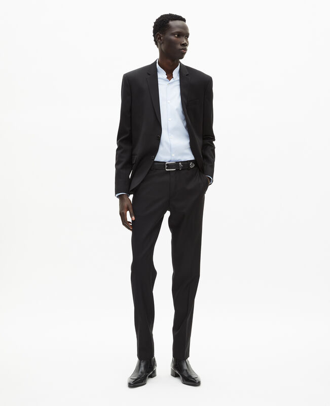 The Kooples HOMME BLACK veste de costume en laine noire coupe tailleur ajustée