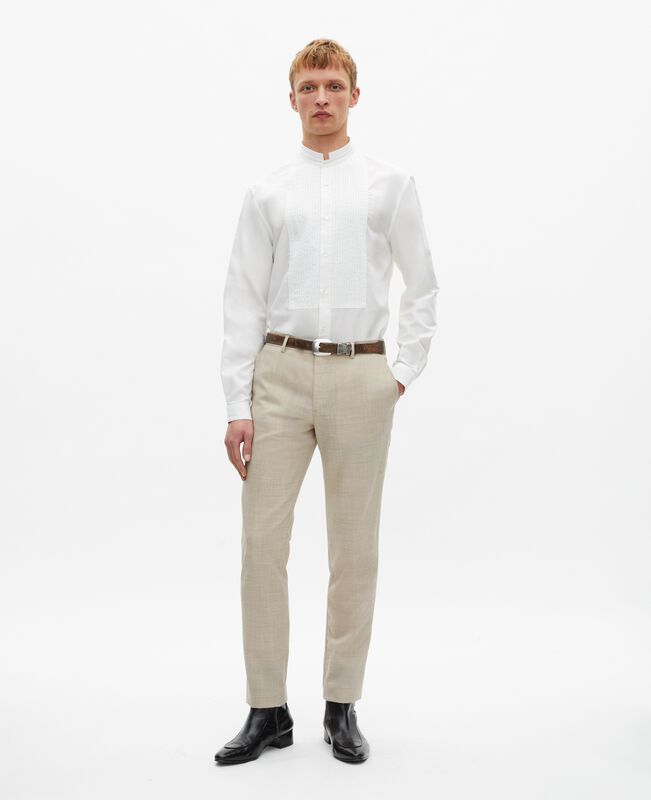 The Kooples HOMME WHITE chemise formelle col officier blanche