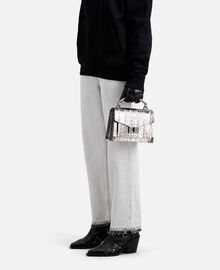 The Kooples FEMME ANTIC SILVER sac emily small effet crocodile cuir argenté